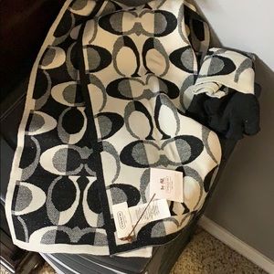 Coach brand scarf and matching gloves